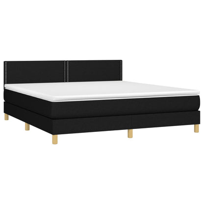 Giroletto a Molle con Materasso Nero 180x200 cm in Tessuto | homemem39