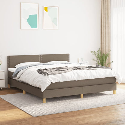 Giroletto a Molle con Materasso Tortora 180x200 cm in Tessuto | homemem39