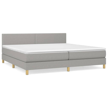 Giroletto a Molle con Materasso Grigio Chiaro 200x200cm Tessuto | homemem39