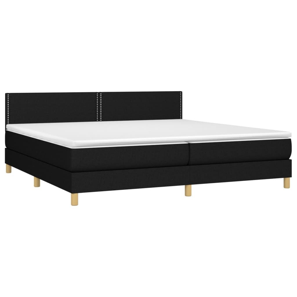 Giroletto a Molle con Materasso Nero 200x200 cm in Tessuto | homemem39