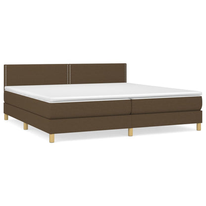 Giroletto a Molle con Materasso Marrone Scuro 200x200cm Tessuto | homemem39