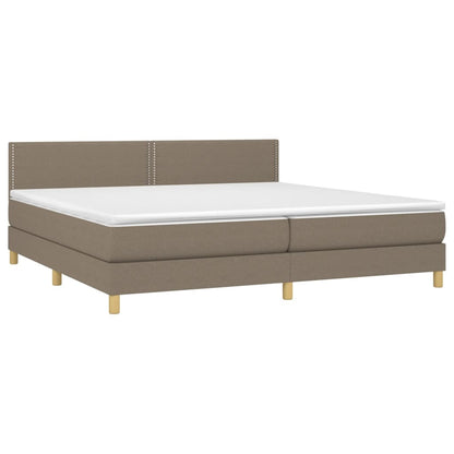 Giroletto a Molle con Materasso Tortora 200x200 cm in Tessuto | homemem39