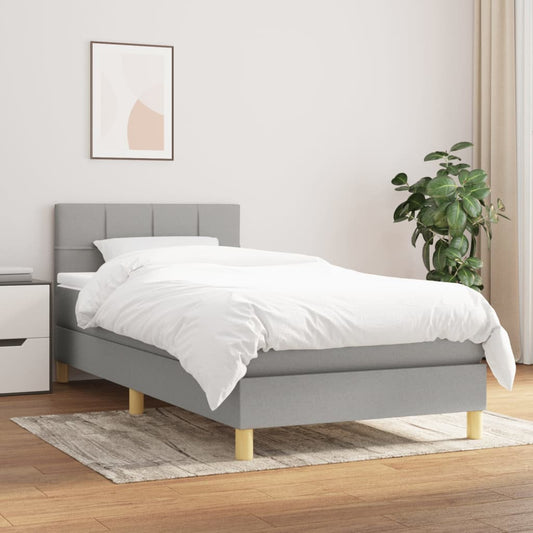 Giroletto a Molle con Materasso Grigio Chiaro 80x200 cm Tessuto | homemem39
