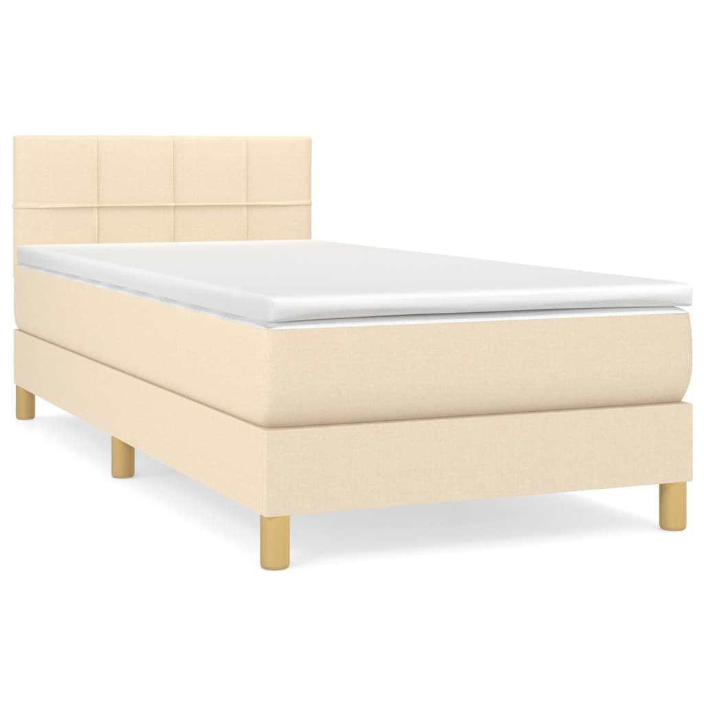 Giroletto a Molle con Materasso Crema 80x200 cm inTessuto | homemem39