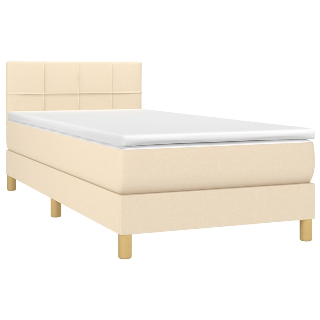Giroletto a Molle con Materasso Crema 80x200 cm inTessuto | homemem39