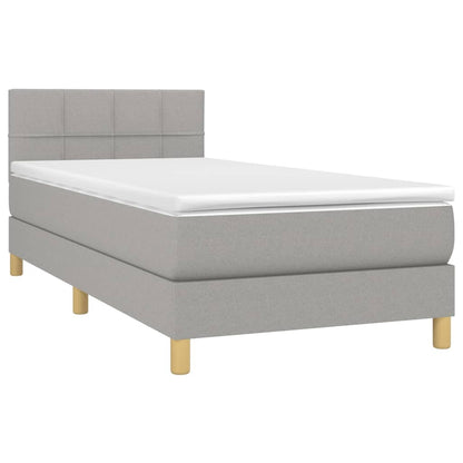 Giroletto a Molle con Materasso Grigio Chiaro 90x200 cm Tessuto | homemem39