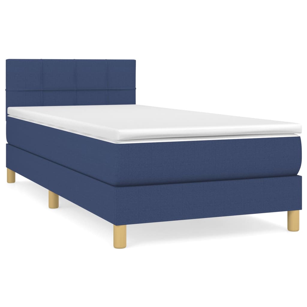 Giroletto a Molle con Materasso Blu 90x200 cm inTessuto | homemem39