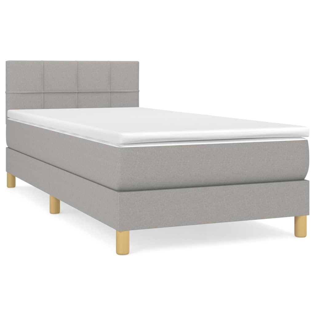 Giroletto a Molle con Materasso Grigio Chiaro100x200 cm Tessuto | homemem39