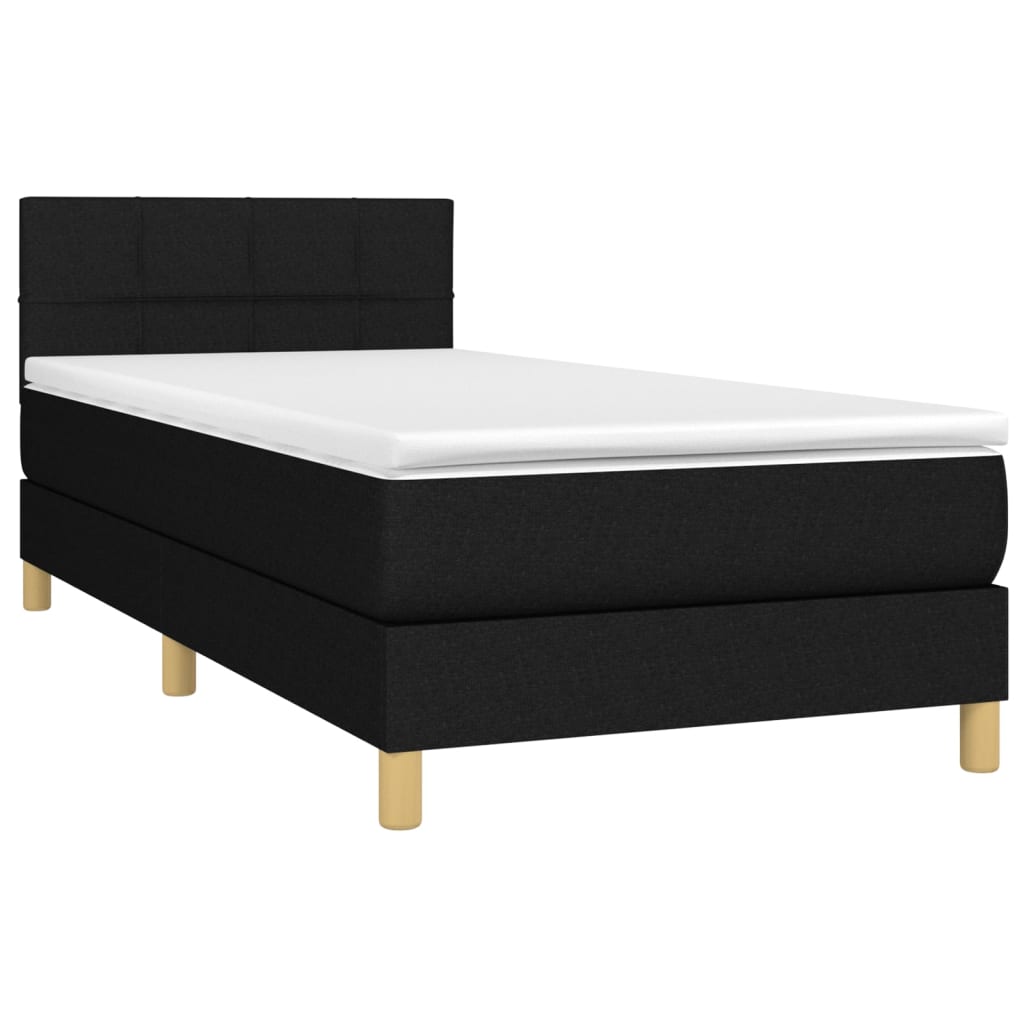Giroletto a Molle con Materasso Nero 100x200 cm in Tessuto | homemem39