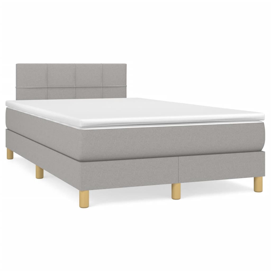 Giroletto a Molle con Materasso Grigio Chiaro 120x200cm Tessuto | homemem39