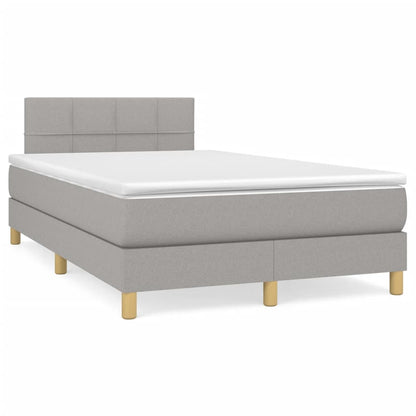 Giroletto a Molle con Materasso Grigio Chiaro 120x200cm Tessuto | homemem39