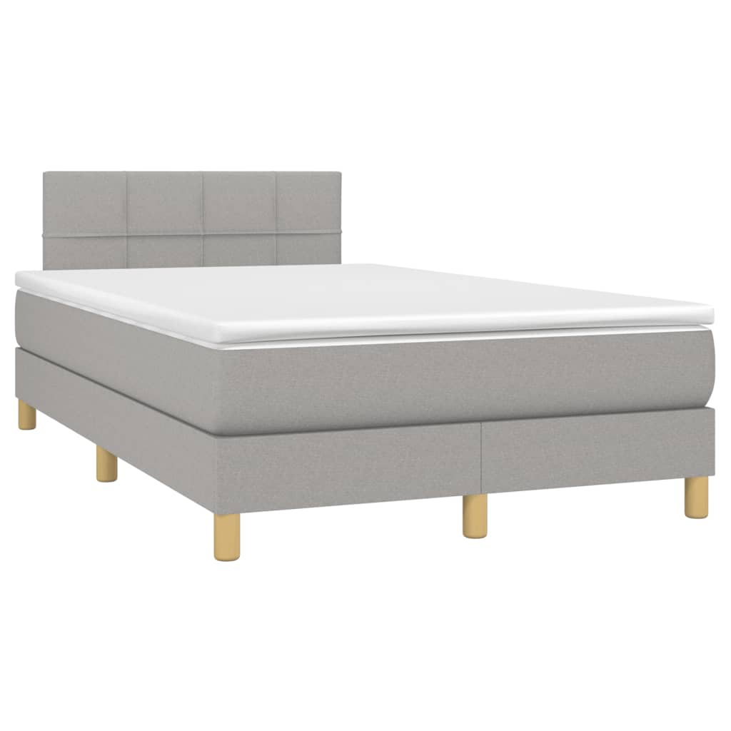 Giroletto a Molle con Materasso Grigio Chiaro 120x200cm Tessuto | homemem39