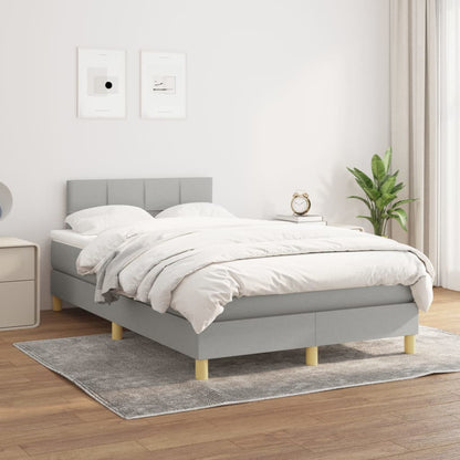 Giroletto a Molle con Materasso Grigio Chiaro 120x200cm Tessuto | homemem39