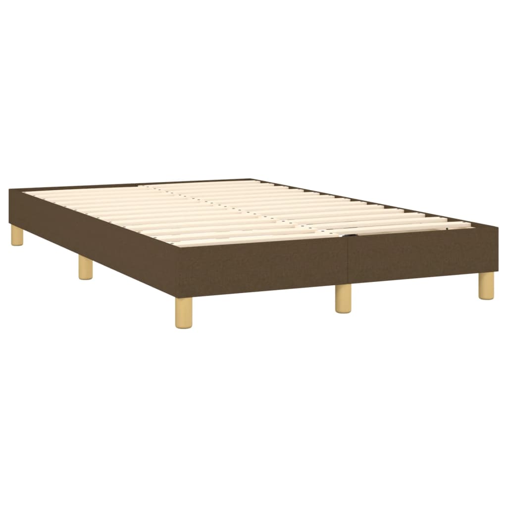 Giroletto a Molle con Materasso Marrone Scuro 120x200cm Tessuto