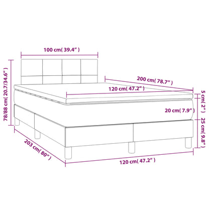 Giroletto a Molle con Materasso Tortora 120x200 cm in Tessuto | homemem39
