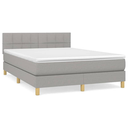 Giroletto a Molle con Materasso Grigio Chiaro 140x190cm Tessuto | homemem39