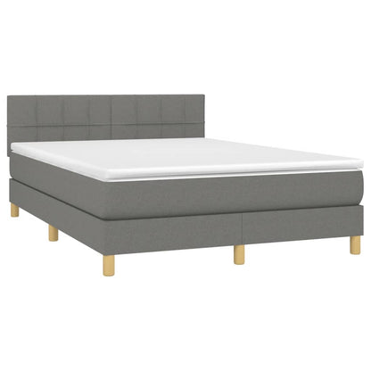 Giroletto a Molle con Materasso Grigio Scuro 140x190 cm Tessuto | homemem39