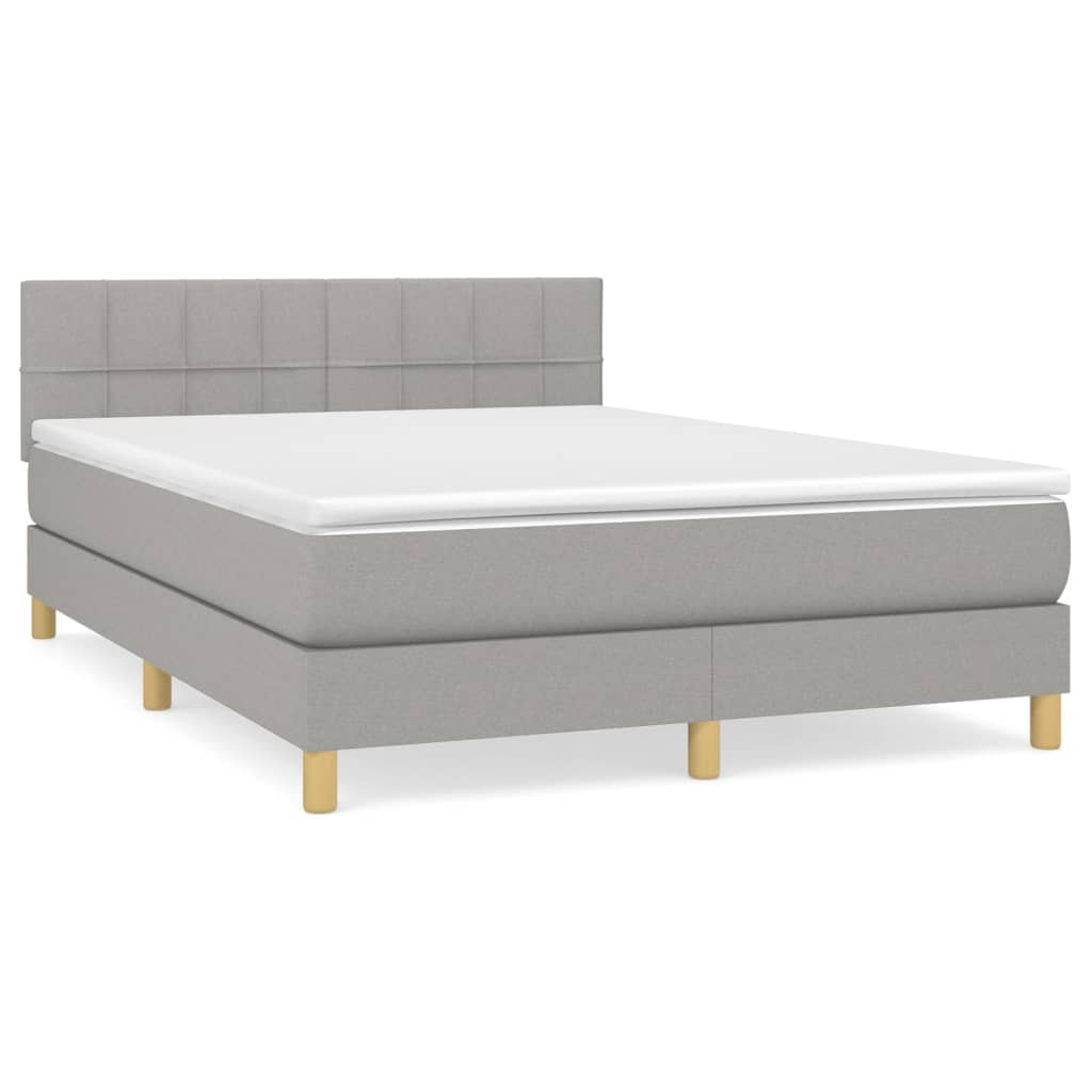Giroletto a Molle con Materasso Grigio Chiaro 140x200cm Tessuto | homemem39