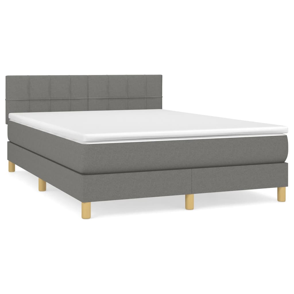 Giroletto a Molle con Materasso Grigio Scuro 140x200cm Tessuto | homemem39