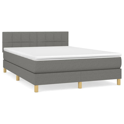 Giroletto a Molle con Materasso Grigio Scuro 140x200cm Tessuto | homemem39