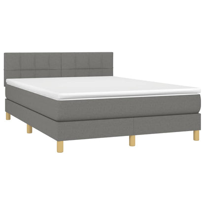 Giroletto a Molle con Materasso Grigio Scuro 140x200cm Tessuto | homemem39