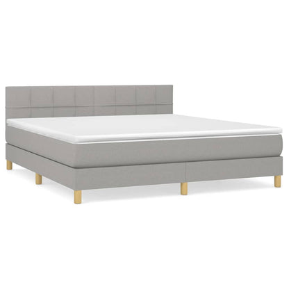 Giroletto a Molle con Materasso Grigio Chiaro160x200 cm Tessuto