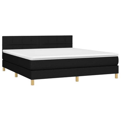 Giroletto a Molle con Materasso Nero 160x200 cm in Tessuto | homemem39