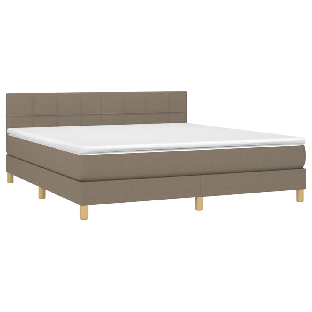 Giroletto a Molle con Materasso Tortora 160x200 cm in Tessuto | homemem39