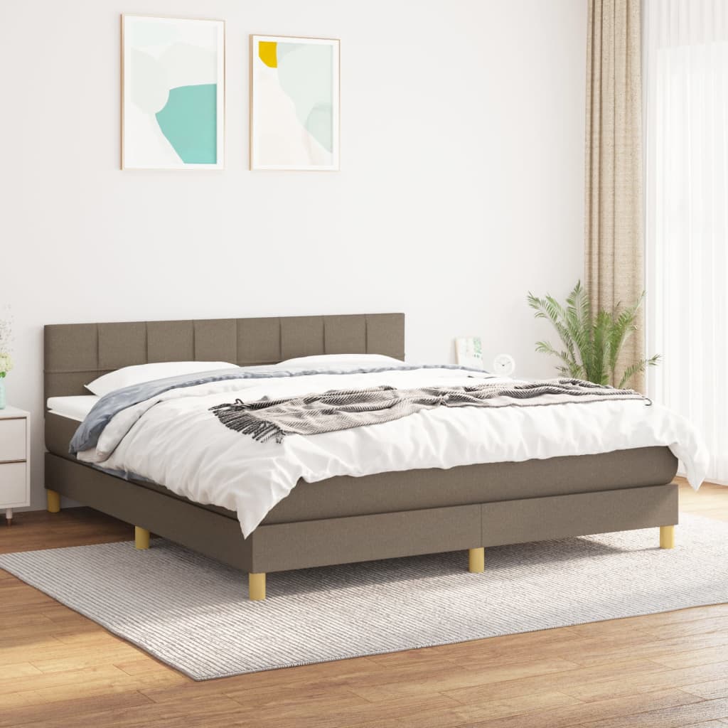 Giroletto a Molle con Materasso Tortora 160x200 cm in Tessuto | homemem39