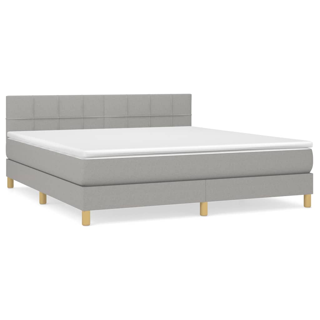 Giroletto a Molle con Materasso Grigio Chiaro180x200 cm Tessuto | homemem39