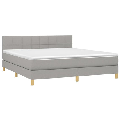 Giroletto a Molle con Materasso Grigio Chiaro180x200 cm Tessuto | homemem39