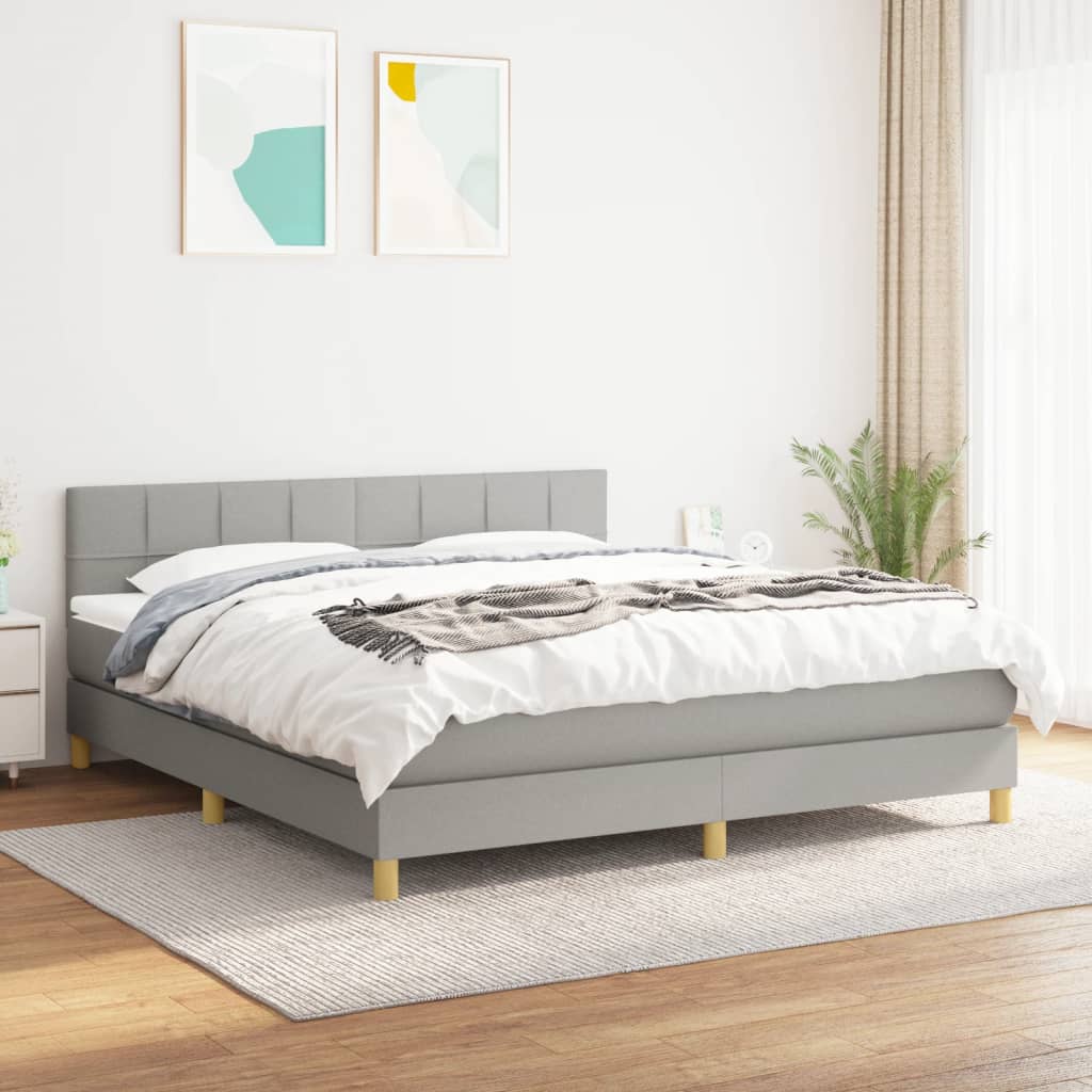 Giroletto a Molle con Materasso Grigio Chiaro180x200 cm Tessuto | homemem39