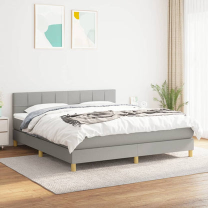 Giroletto a Molle con Materasso Grigio Chiaro180x200 cm Tessuto | homemem39