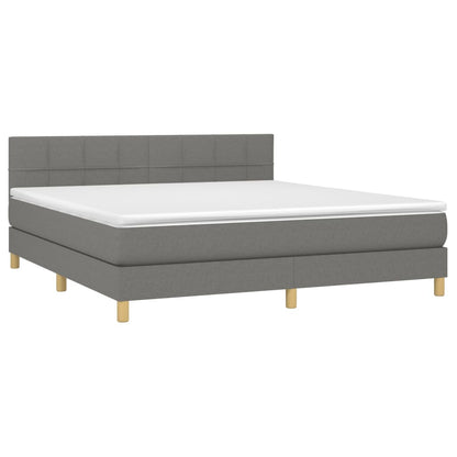 Giroletto a Molle con Materasso Grigio Scuro 180x200 cm Tessuto | homemem39