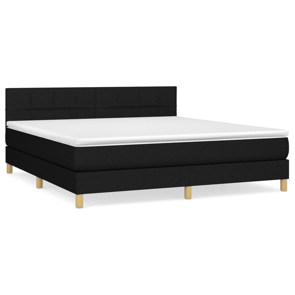 Giroletto a Molle con Materasso Nero 180x200 cm in Tessuto | homemem39