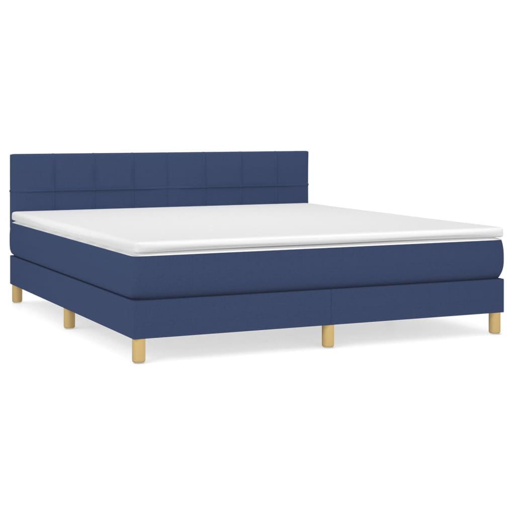 Giroletto a Molle con Materasso Blu 180x200 cm in Tessuto | homemem39