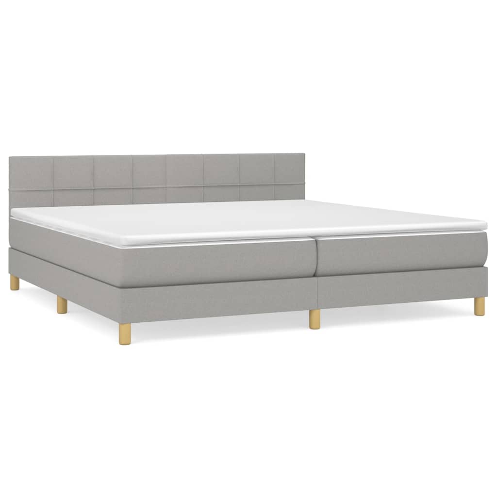 Giroletto a Molle con Materasso Grigio Chiaro 200x200cm Tessuto | homemem39