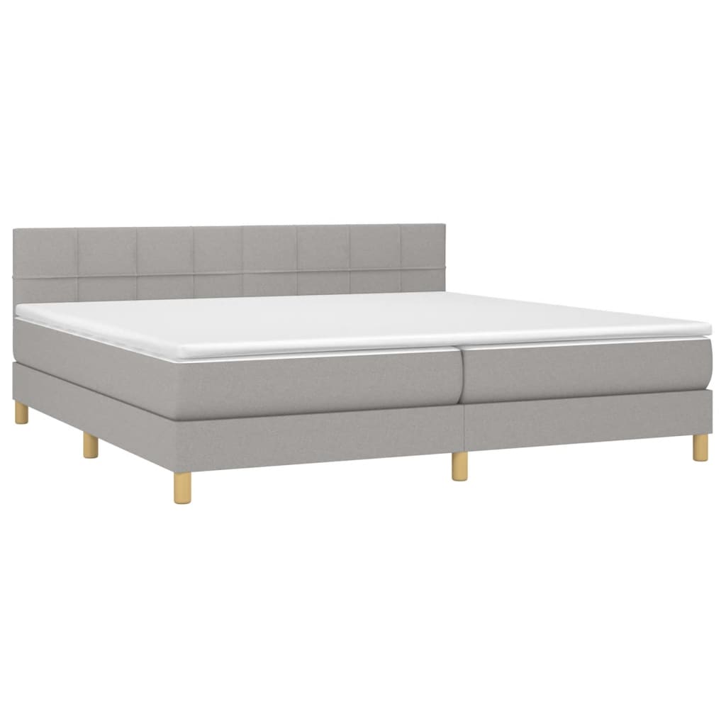 Giroletto a Molle con Materasso Grigio Chiaro 200x200cm Tessuto | homemem39