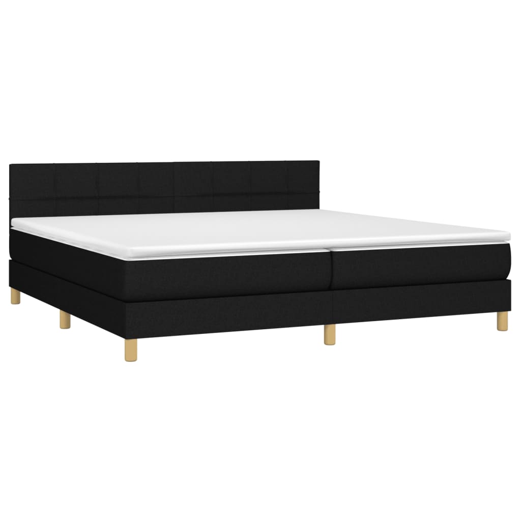 Giroletto a Molle con Materasso Nero 200x200 cm in Tessuto | homemem39