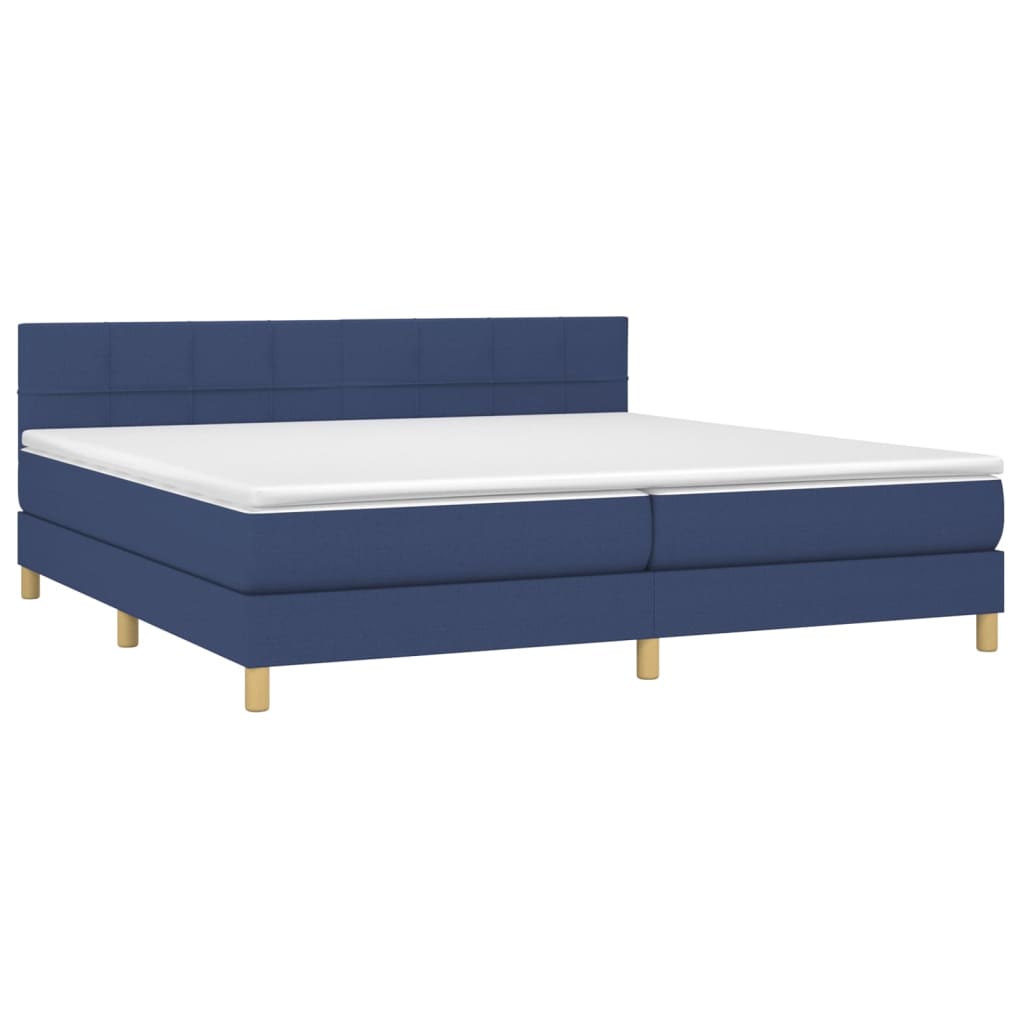 Giroletto a Molle con Materasso Blu 200x200 cm in Tessuto | homemem39