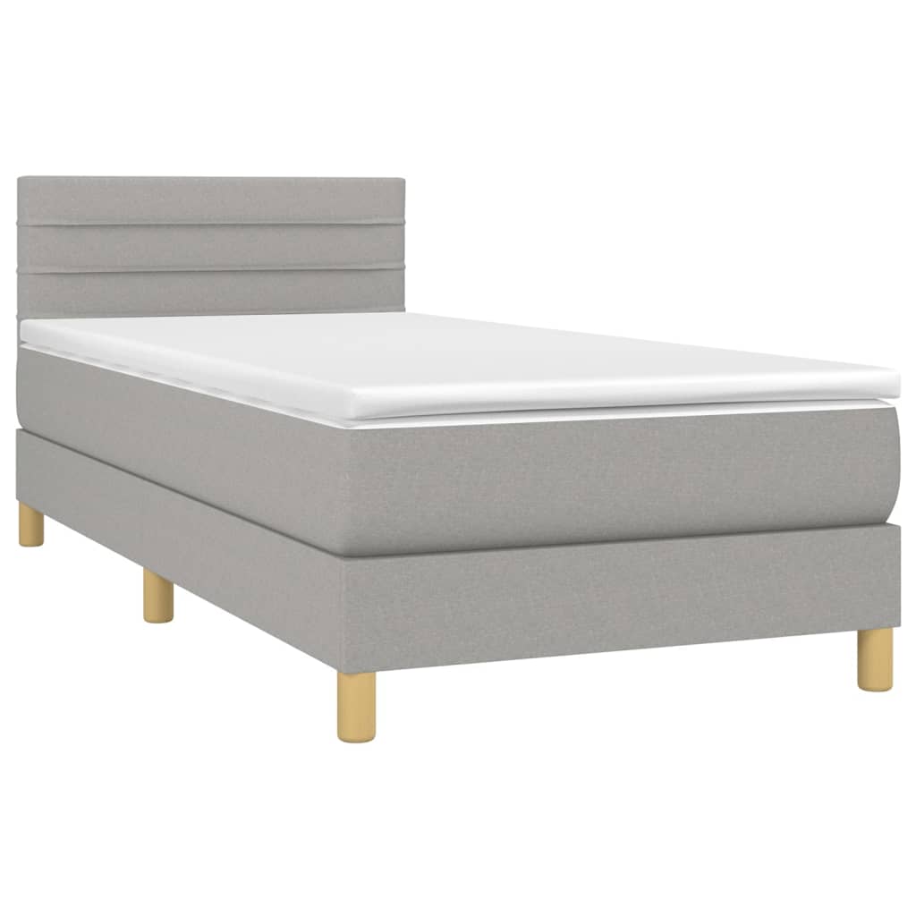 Giroletto a Molle con Materasso Grigio Chiaro 80x200 cm Tessuto | homemem39
