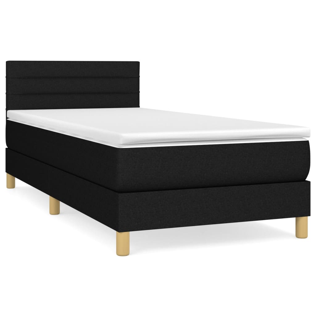 Giroletto a Molle con Materasso Nero 80x200 cm inTessuto | homemem39