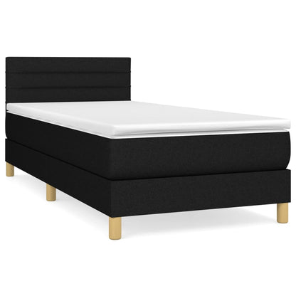 Giroletto a Molle con Materasso Nero 90x200 cm in Tessuto | homemem39