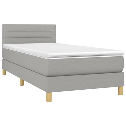 Giroletto a Molle con Materasso Grigio Chiaro100x200 cm Tessuto | homemem39