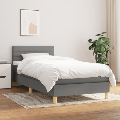 Giroletto a Molle con Materasso Grigio Scuro 100x200 cm Tessuto | homemem39