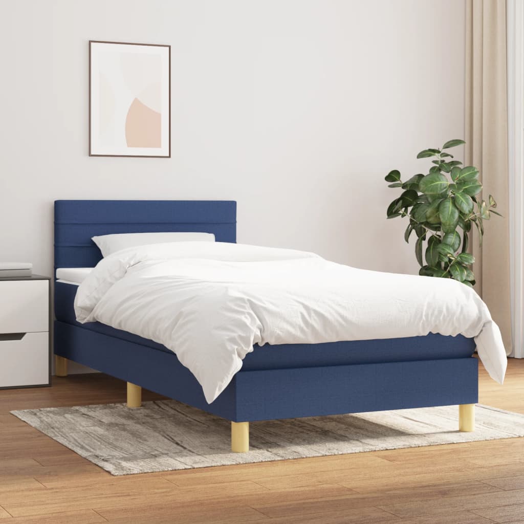 Giroletto a Molle con Materasso Blu 100x200 cm in Tessuto | homemem39