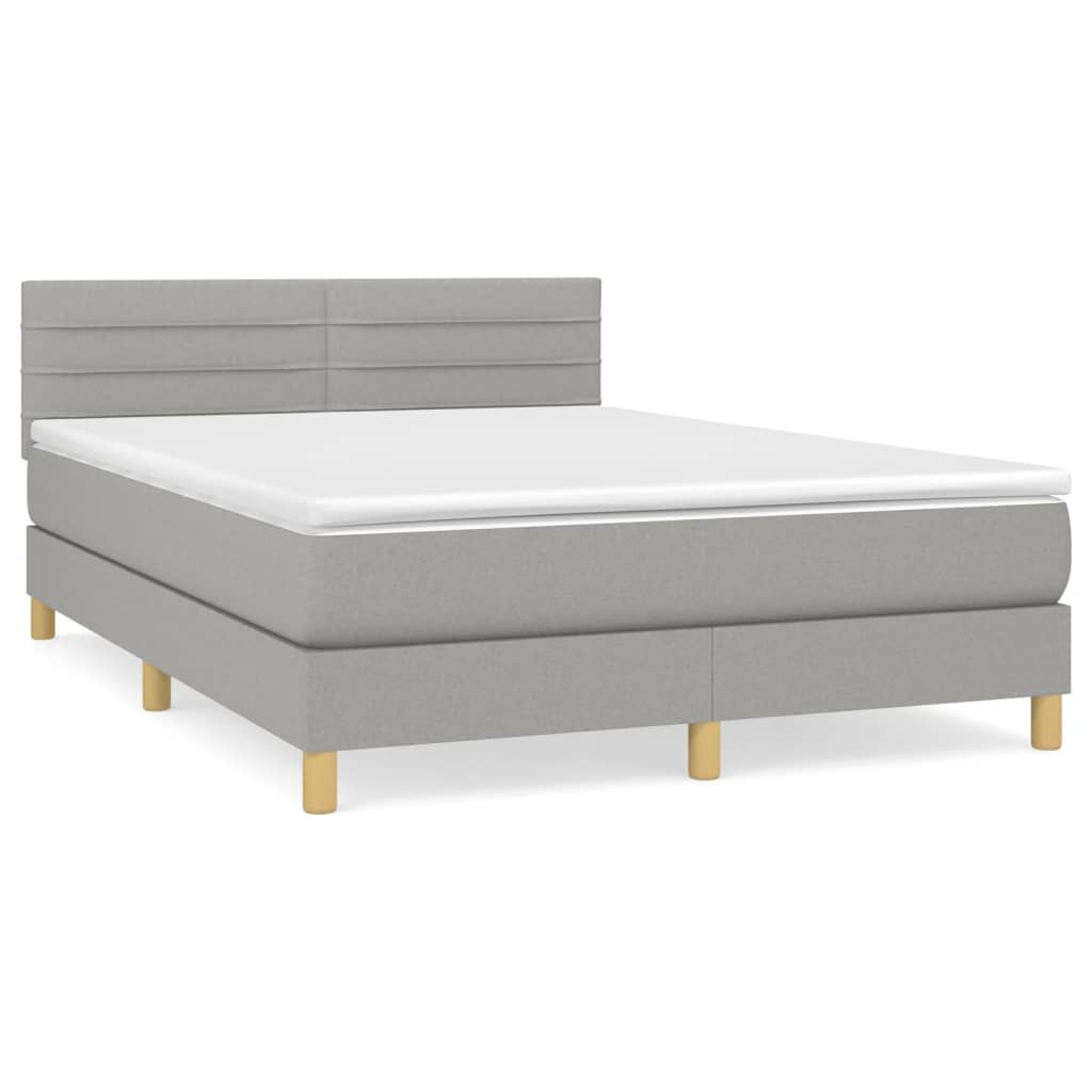 Giroletto a Molle con Materasso Grigio Chiaro 140x190cm Tessuto | homemem39
