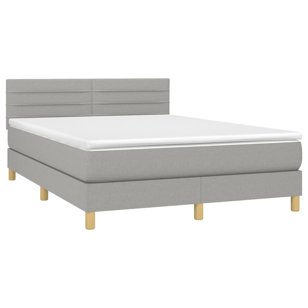 Giroletto a Molle con Materasso Grigio Chiaro 140x190cm Tessuto | homemem39