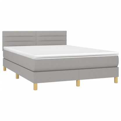 Giroletto a Molle con Materasso Grigio Chiaro 140x200cm Tessuto | homemem39
