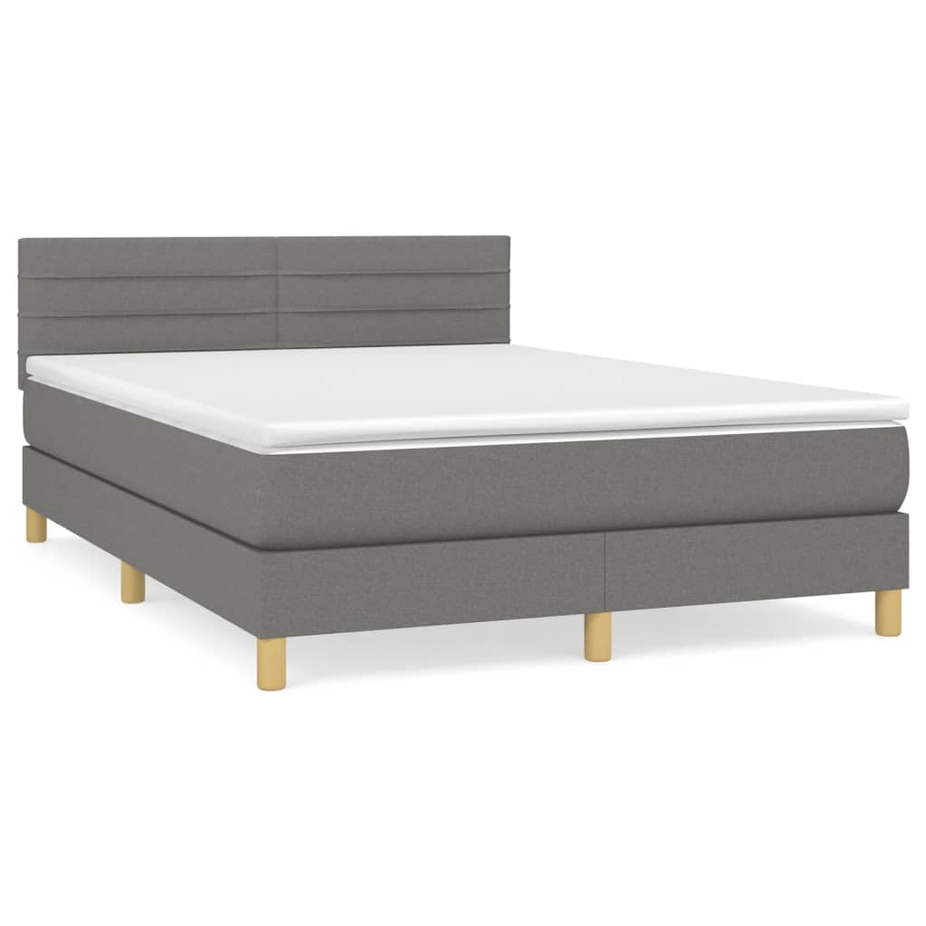 Giroletto a Molle con Materasso Grigio Scuro 140x200cm Tessuto | homemem39